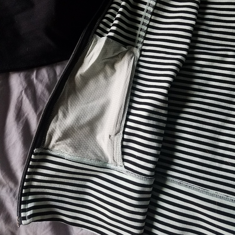 Lululemon Mint Black Stripe zip Up Hoodie 6 - Picture 3 of 7